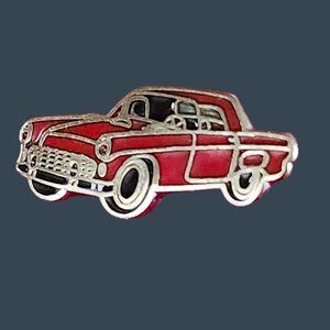 Vintage Ford Thunderbird Red Enamel Pin